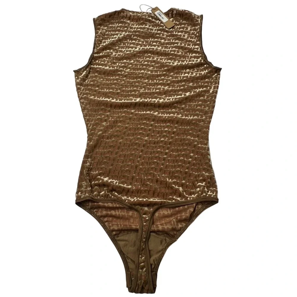 SKIMS Velvet Logo Bodysuit Chai Womens XXS‎